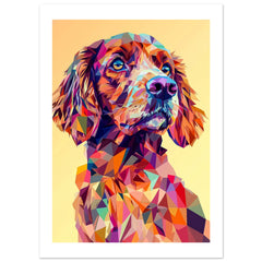 Boykin Spaniel Dog Illustrated with Colorful Triangles 1