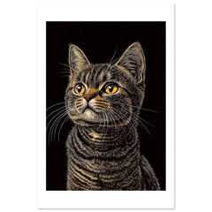 American Shorthair Cat Painted With Tone Pen 2