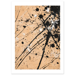 Black and white splashes on beige background 2