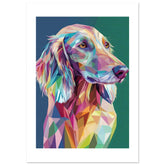 Afghan Hound Dog Illustrated with Colorful Triangles 1