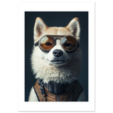 Akita Dog Wearing Pilot Sunglasses 1