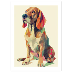 Bloodhound Dog Illustrated with Colorful Triangles 4