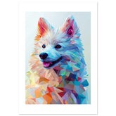 American Eskimo Dog Illustrated with Colorful Triangles 1