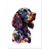 American Water Dog Illustrated with Colorful Triangles 3