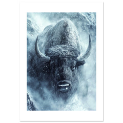 Bison portrait in a snowstorm 3