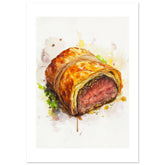 Beef Wellington Watercolor Painting Wall Art 1