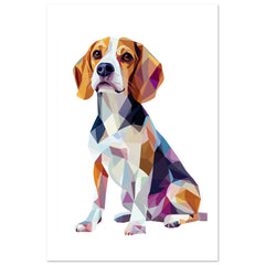 Beagle Dog Illustrated with Colorful Triangles 2