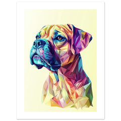 Boerboel Dog Illustrated with Colorful Triangles 1