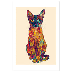 Abyssinian Cat Painted With Tone Pen 1