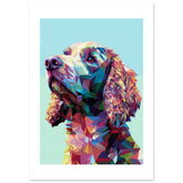 American Water Dog Illustrated with Colorful Triangles 4