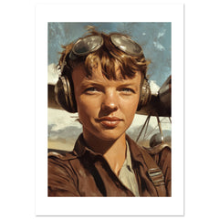 Amelia Earhart Poster Art Print // Wall-Art Of Famous Amelia Earhart