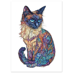 Balinese Cat Painted With Tone Pen 2