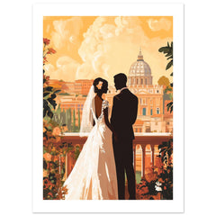 A black wedding couple infront of Rome
