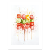 Antipasto Skewers Watercolor Painting Wall Art 2