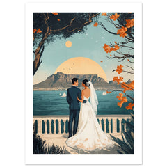 An asian wedding couple infront of Cape Town