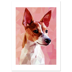 Basenji Dog Illustrated with Colorful Triangles 5