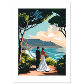 A wedding couple infront of Cape Town
