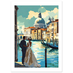 A wedding couple infront of Venice