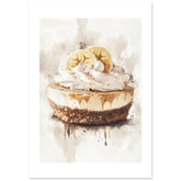 Banoffee Pie Watercolor Painting Wall Art 1
