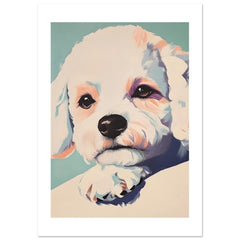 Bichon Frise Dog Relaxing Pastel Colored 1