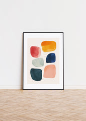 Aquarelle Shapes on Off-White Background