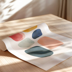 Aquarelle Shapes on Off-White Background