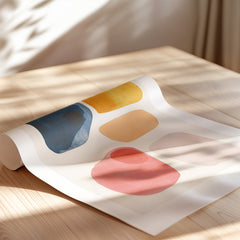 Aquarelle Shapes on Off-White Background 3