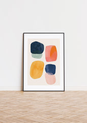 Aquarelle Shapes on Off-White Background 4