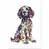 American Water Dog Illustrated with Colorful Triangles 2