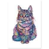 American Bobtail Cat Painted With Tone Pen 1