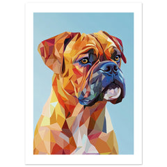 Boerboel Dog Illustrated with Colorful Triangles 3
