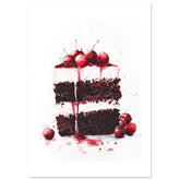 Black Forest Cake Watercolor Painting Wall Art 2