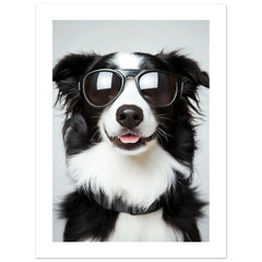 Border Collie Dog Wearing Pilot Sunglasses 3
