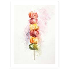 Antipasto Skewers Watercolor Painting Wall Art 1