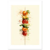 Antipasto Skewers Watercolor Painting Wall Art