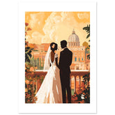 A black wedding couple infront of Rome