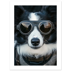 Border Collie Dog Wearing Pilot Sunglasses 4