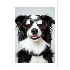 Border Collie Dog Wearing Pilot Sunglasses 3