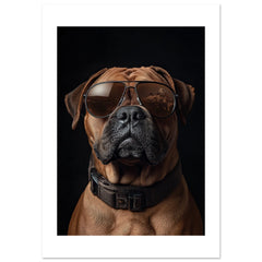 Boerboel Dog Wearing Pilot Sunglasses 1