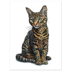 Bengal Cat Painted With Tone Pen