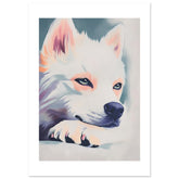 American Eskimo Dog Relaxing Pastel Colored