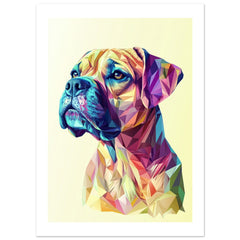 Boerboel Dog Illustrated with Colorful Triangles 1