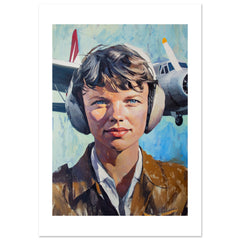 Amelia Earhart Poster Art Print // Wall-Art Of Famous Amelia Earhart