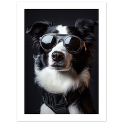 Border Collie Dog Wearing Pilot Sunglasses 2