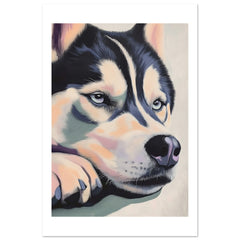 Alaskan Malamute Dog Relaxing Pastel Colored