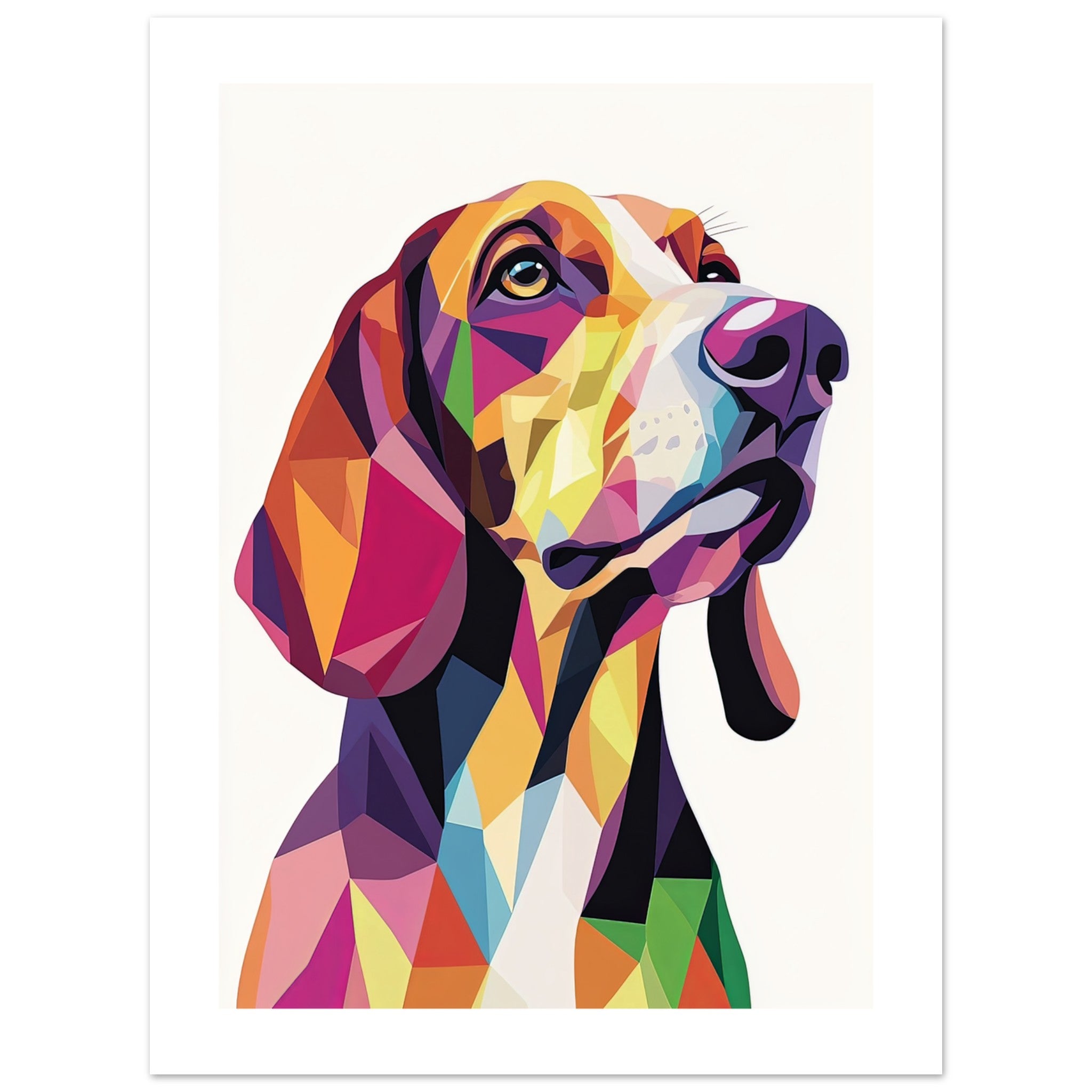 Bloodhound Dog Illustrated with Colorful Triangles 5