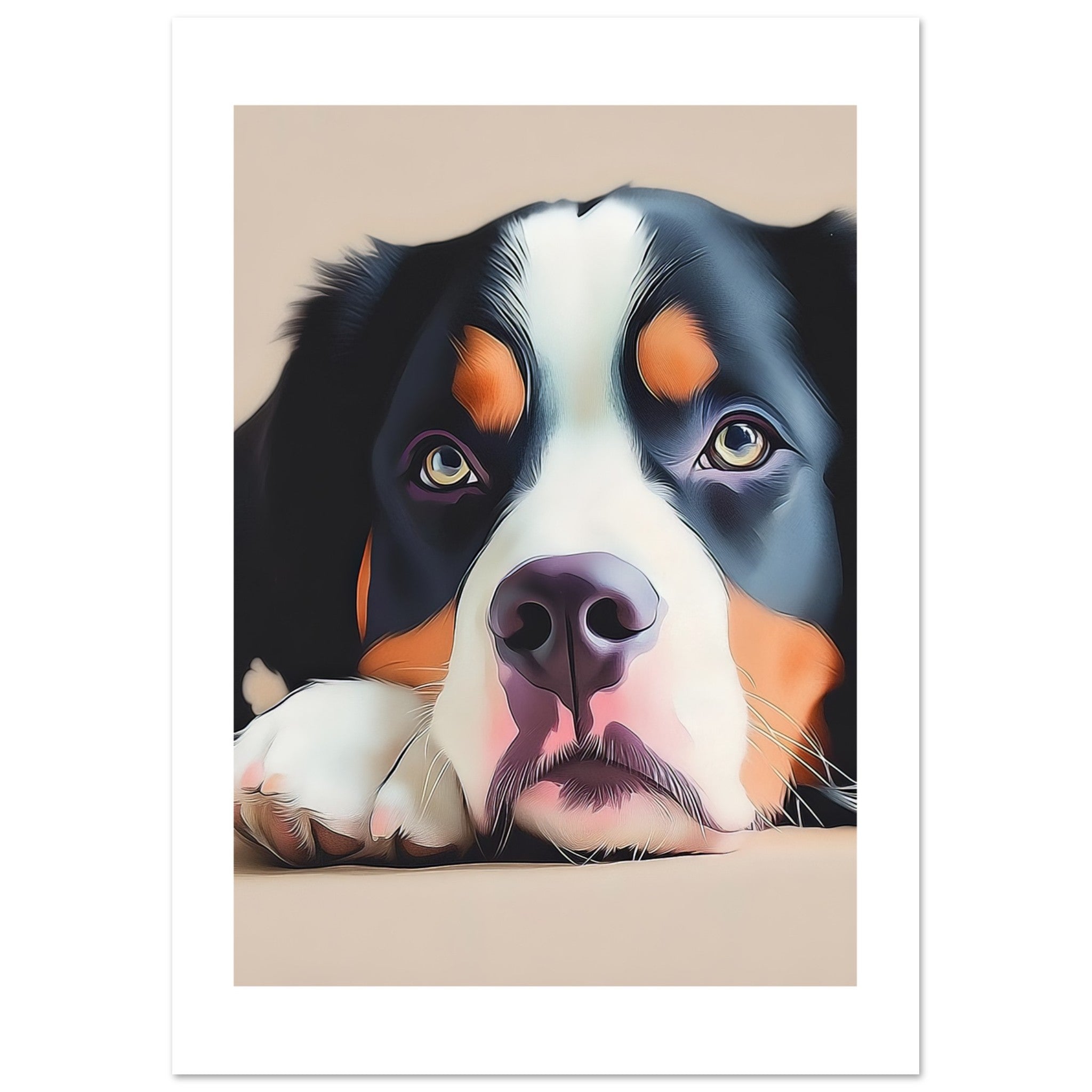 Bernese Mountain Dog Relaxing Pastel Colored