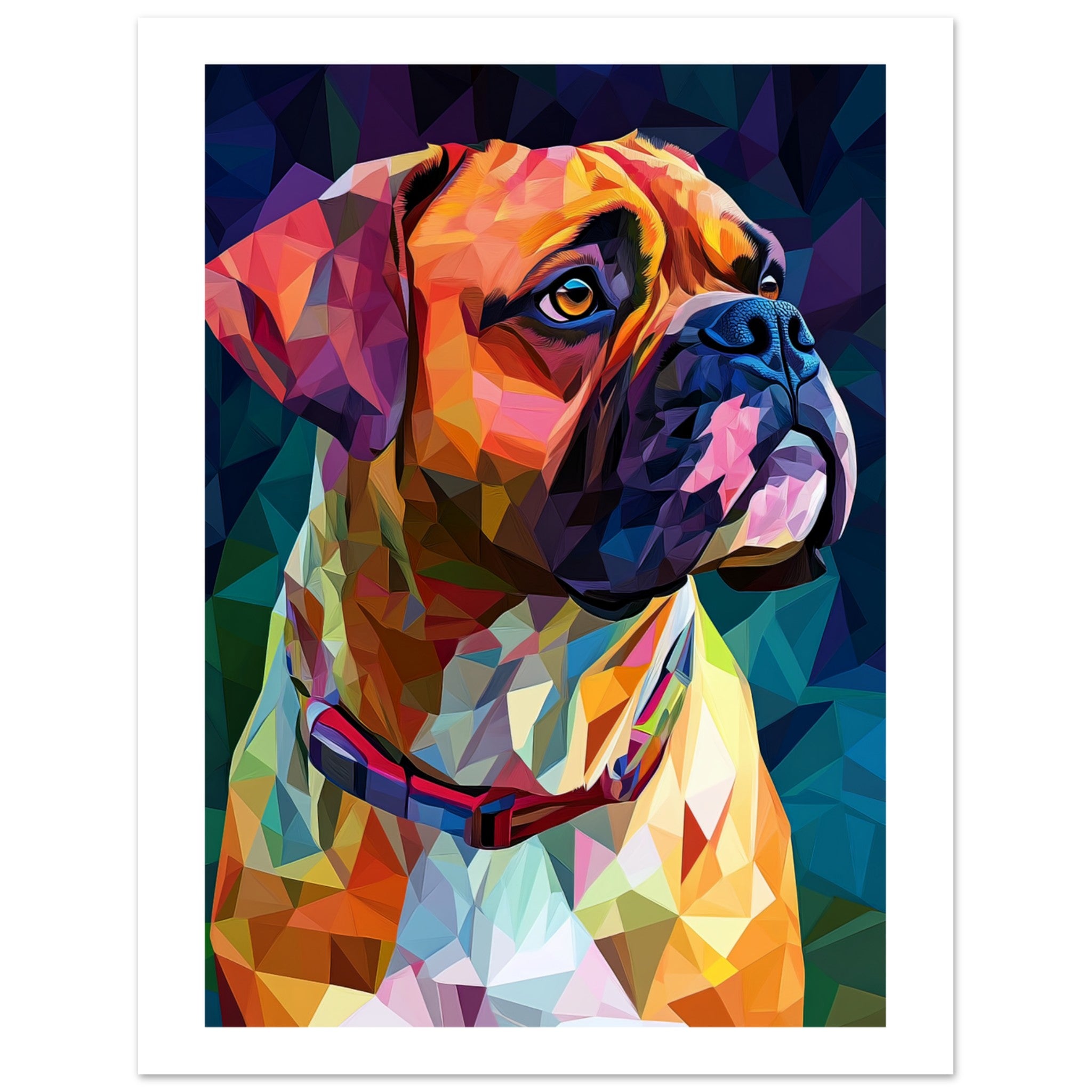 Boerboel Dog Illustrated with Colorful Triangles 4