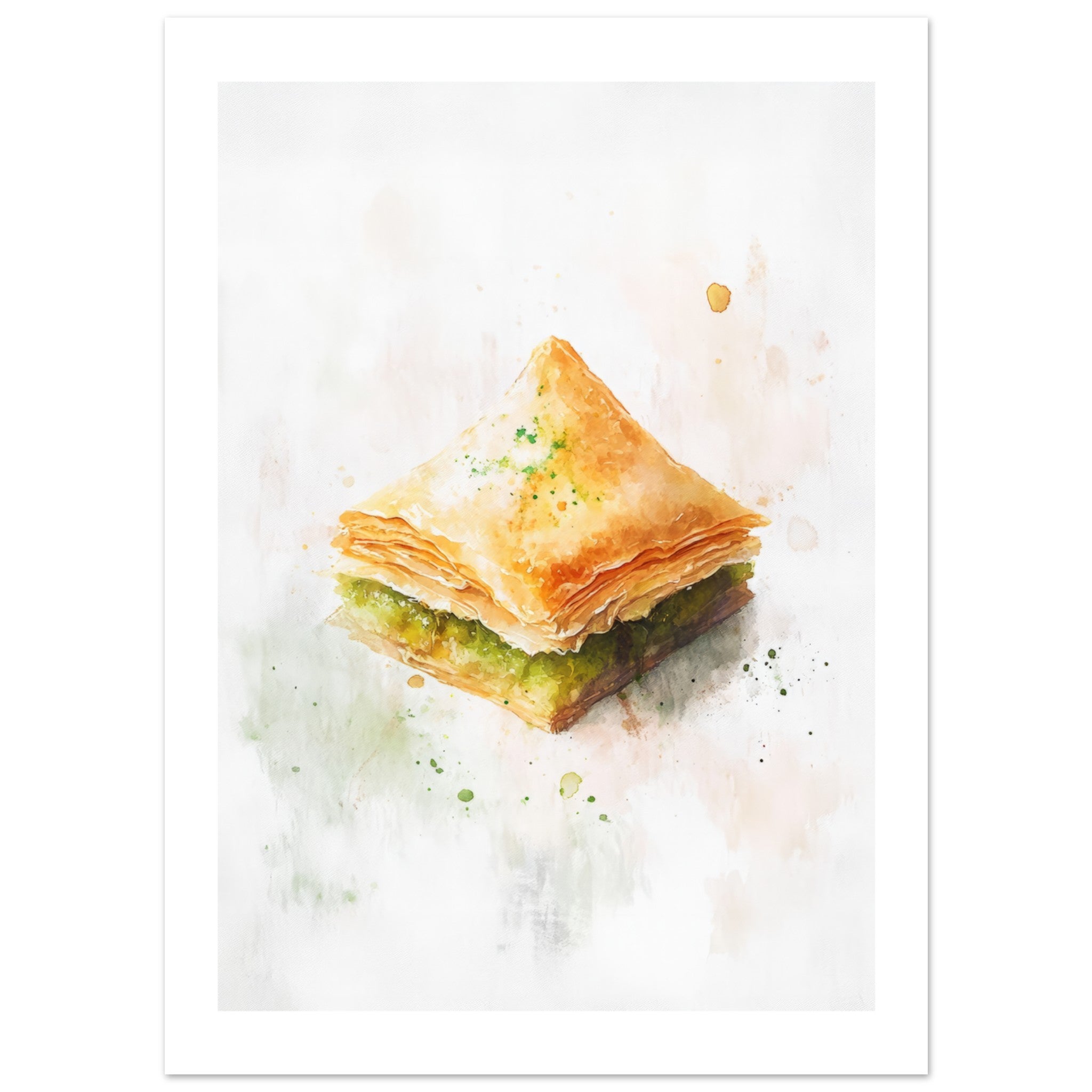 Baklava Watercolor Painting Wall Art 1