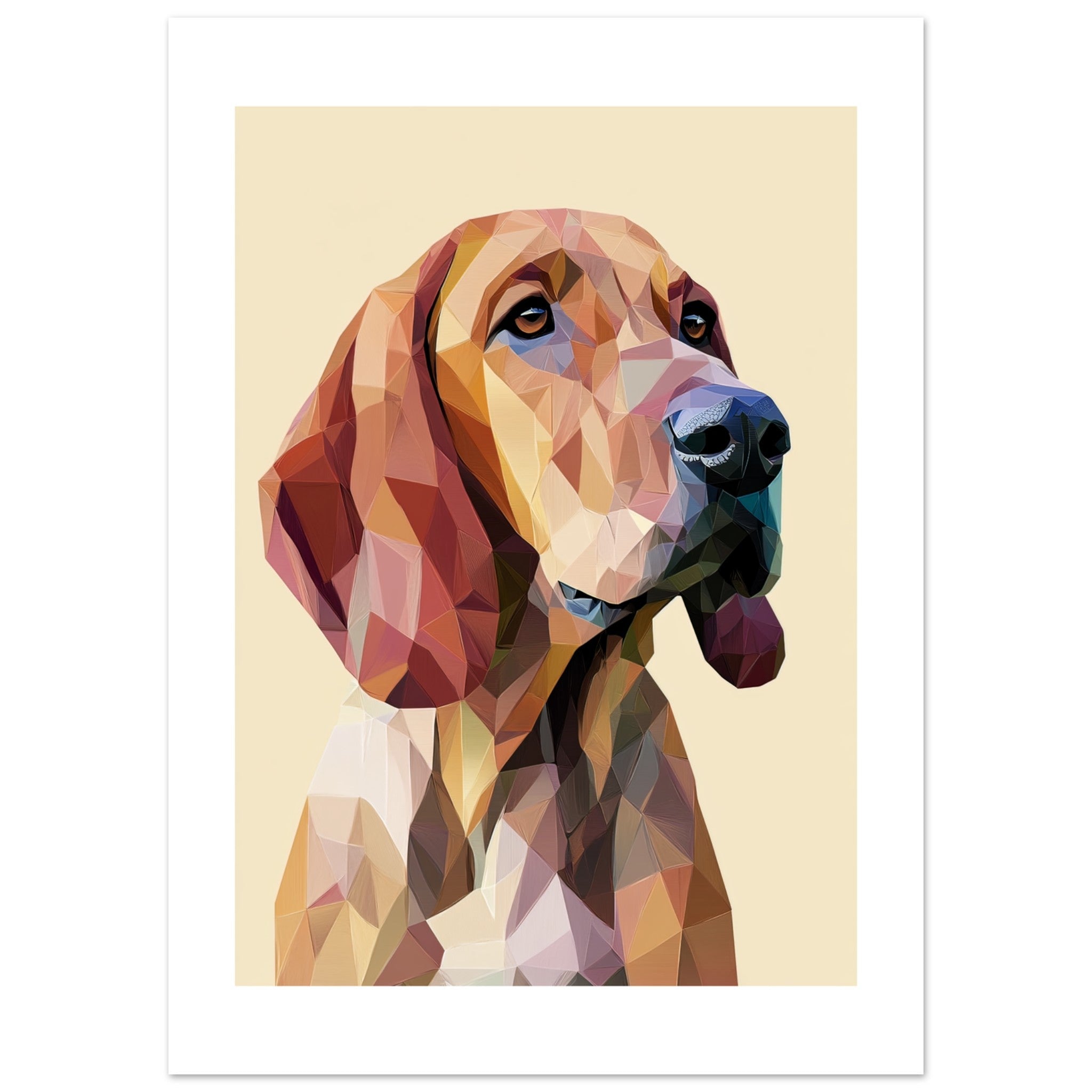 Bloodhound Dog Illustrated with Colorful Triangles 2